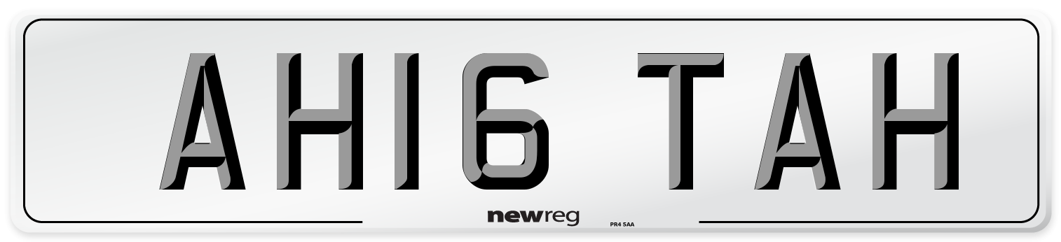 AH16 TAH Number Plate from New Reg